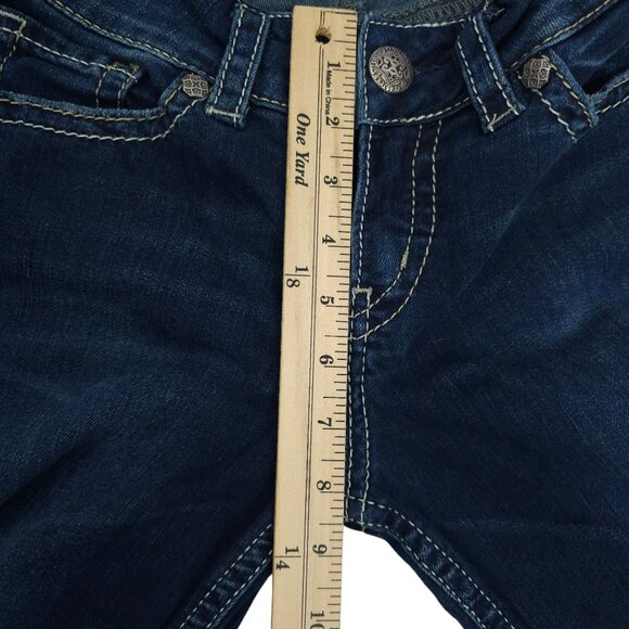 Silver Suki Mid Capri Jeans Size 29 x 22 Dark Wash Mid Rise Stretch Denim Pants - Picture 10 of 12